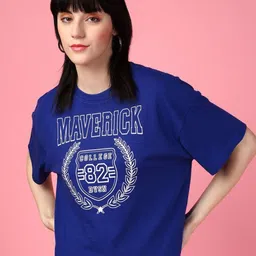 DressBerry Women Typography Printed Round Neck Boxy T-shirt-image-19