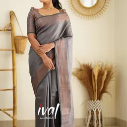 KSALIYA Grey Silk Blend Sarees-picture-26