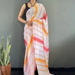 FLOURIOUS Pure Chiffon Ready to Wear Saree-picture-31