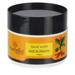 Herbdiva Haldi Chandan Face Scrub For Skin Softening With Shea Butter - 500 g image 3