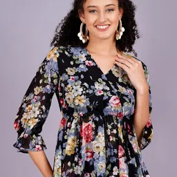 KALINI Women Floral Printed V-Neck Top-image-80