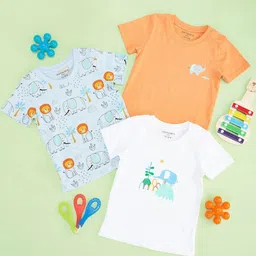 Pantaloons Baby Boys Pack Of 3 Conversational Printed Round Neck Cotton T-shirts-picture-42