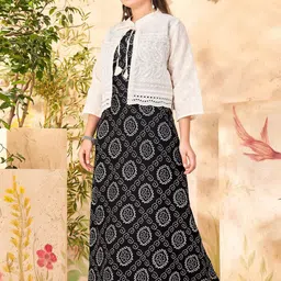 BAESD Girls Floral Cotton Windcheater Longline Tailored Jacket with Embroidered image 5