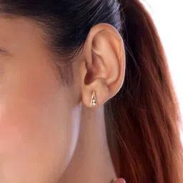 Mia by Tanishq 14 KT Gold Sassy Beam Diamond Earrings - 1.408g image 4