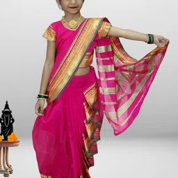 Mom and Me Girls Art Silk Sarees-picture-39