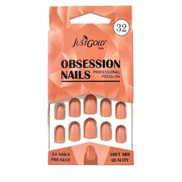 JUSTGOLD Set Of 24 Professional Obsession Press On Pre Glued Nails - Shade 32-picture-26