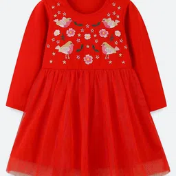Oh Rare Girls Embroidered Round Neck Fit & Flare Dress-image-58