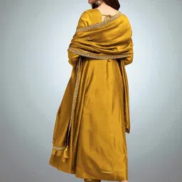 all about you Women Ethnic Motifs Embroidered Panelled Thread Work Kurta with Trousers & With Dupatta image 2