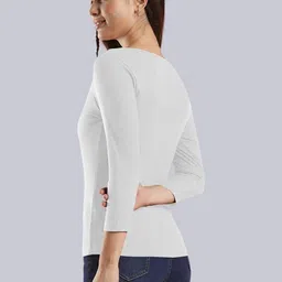 Maheshvi Ribbed Round Neck Three-Quarter Sleeves Top image 2