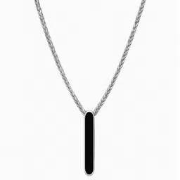 Vientiq Men Black Silver-Plated Pendants with Chains image 3