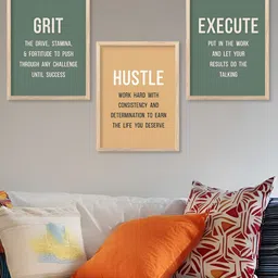 Kotart Green & White 3 Pieces Typography Wooden Wall Arts-picture-31