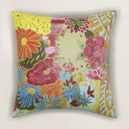ZEBA Green & Pink Abstract Linen Square Cushion Covers image 5