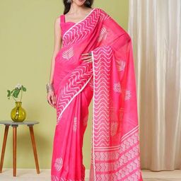HI FI NX Floral Printed Chanderi Saree-picture-48
