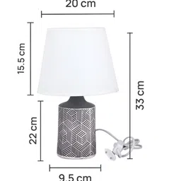 TAYHAA Black & White Textured Ceramic Contemporary Frusturical Shaped Table Lamp image 5