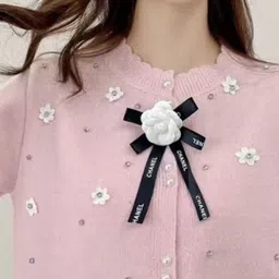 DressBerry Women Cotton Long Sleeves Cardigan with Embellished Detail image 3