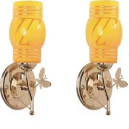 1ST TIME Yellow & Yellow Textured Metal Contemporary Abstract Shaped Shaped Wall Lamp image 3