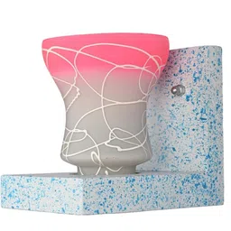 1ST TIME Pink & Pink Textured Wood Contemporary Frustum Shaped Wall Lamp image 4