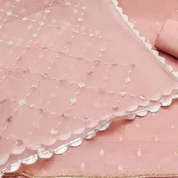 KIMISHA Embellished Organza Unstitched Dress Material image 4