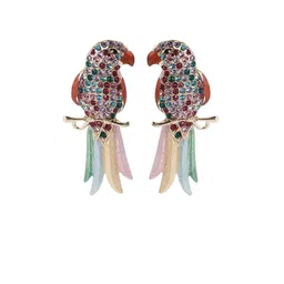 AVANT-GARDE PARIS Gold-Plated Rhinestone Parrot Shaped Drop Earrings image 5