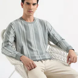 Arrow Sport Men Vertical Striped Regular Fit Sweatshirt image 3