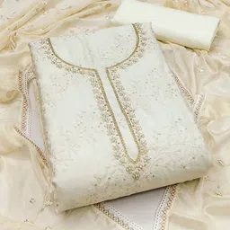 Maroosh Floral Embellished Unstitched Dress Material-picture-10