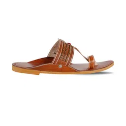 DFR Men Brown Synthetic Leather Comfort Sandals image 3