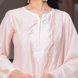 chandbaali Women Ethnic Motifs Embroidered Kurta with Palazzos & Dupatta image 2