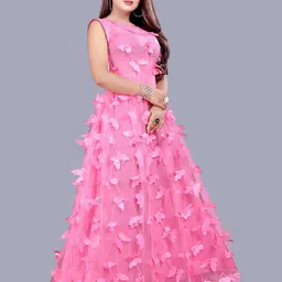 A TO Z CART Women Conversational Embroidered Fit & Flare Maxi Dress image 5