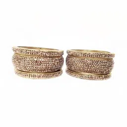 LLL FASHION Set Of 2 Multi Glass Artificial Stones Bangle image 2