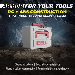 ibell TB215-1 Large Size Stackable Tool Storage Box - Durable PC+ABS, 50kg Load Capacity - Pack of 1 Tool Box image 4