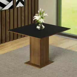 madesa Opulen 6 Seater Dining Table Square Table Top In Brown & Black Colour-picture-15