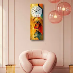 olive tree Multicolour Rectangle 24 Inches Wooden Wall Clock (Abstract)-picture-21