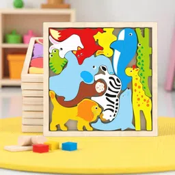 vhd Multicolor Wooden Animal Puzzle – Fun & Educational Toy for Kids W36-picture-13