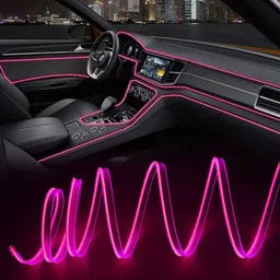 selifaur Cold Dashboard Luxury 5 Meter Car Dashboard Ice Purple EL Wire Car Interior Light Ambient Neon Light Scorpio Car Fancy Lights image 2