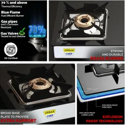urban chef ISI certified Spark Glass Manual Gas Stove image 4