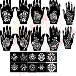 bittu creation MENDI_F331 MENDI_F331 Hand Mehndi Stencil Stencil-picture-13