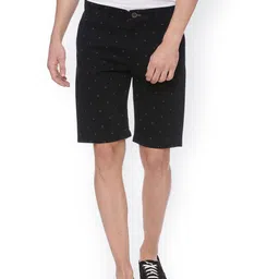 Basics Men Navy Blue Printed Regular Fit Regular Shorts-image-4