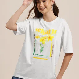 HERE&NOW Printed Pure Cotton T-shirt-picture-26