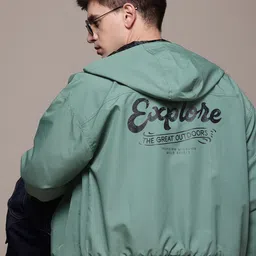 Roadster The Lifestyle Co. Typography Printed Back Hooded Bomber Jacket-picture-33