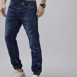SPYKAR Men High-Rise Light Fade Stretchable Denim Joggers image 2