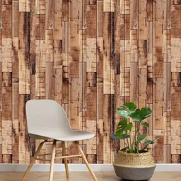 Jaamso Royals Brown Set of 5 Printed Self Adhesive 3D Wallpapers image 2