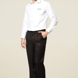 Van Heusen Dark Brown Comfort Fit Trousers image 3