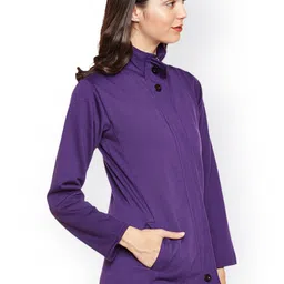 Belle Fille Women Purple Solid Lightweight Open Front Jacket image 5