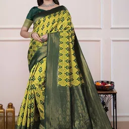 Eecoo Woven Design Zari Art Silk Handloom Banarasi Saree image 2