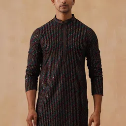 Jompers Men Floral Embroidered Thread Work Kurta image 2