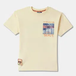 R&B Kids Yellow Graphic Print Short Sleeves Regular Fit Regular Fit T-Shirt-picture-18