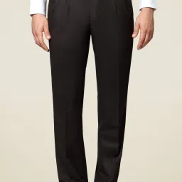 Van Heusen Dark Brown Comfort Fit Trousers image 1