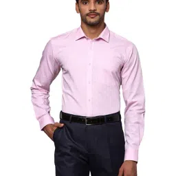 Park Avenue Pink Slim Fit Self Design Shirt-picture-37