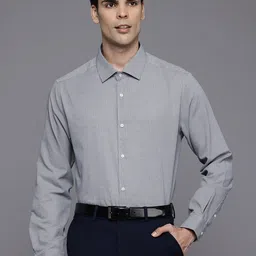 Burton Men Slim Fit Micro Checks Opaque Checked Formal Shirt-picture-20