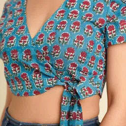 GOODHAND Floral Print Block Print Cotton Top image 4